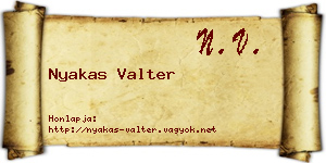 Nyakas Valter névjegykártya